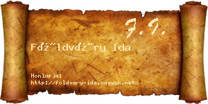 Földváry Ida névjegykártya