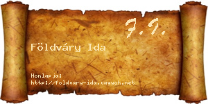 Földváry Ida névjegykártya