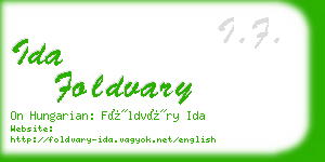 ida foldvary business card